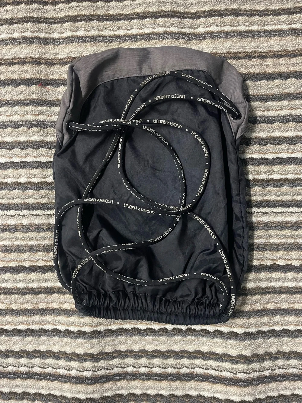 Under Armour Black and Gray Cinch Sack with Front Pocket